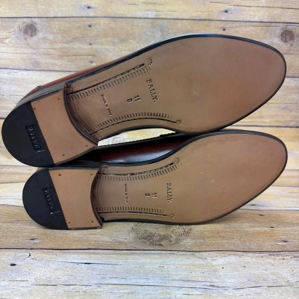Rare Vintage Bally Italy Men's 11D DINO Leather Kiltie Bow Loafer Deadstock NWOB